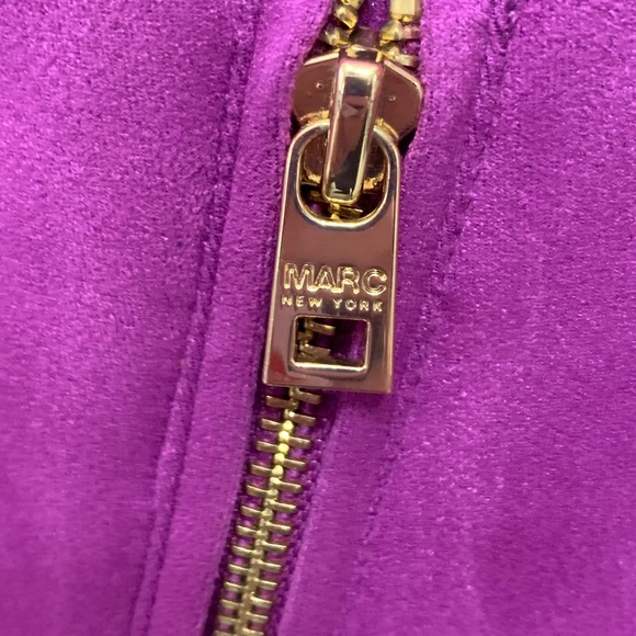 NWT MARC NEW YORK PURPLE FAUX SUEDE JACKET - SZ MEDIUM - Picture 6 of 12